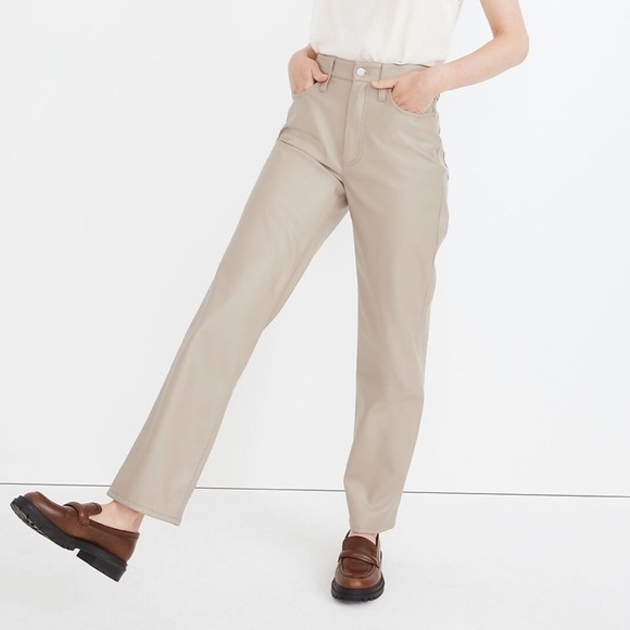 Madewell women’s The Perfect Vintage Straight Jean: Faux Leather Edition size 28 - Picture 1 of 7